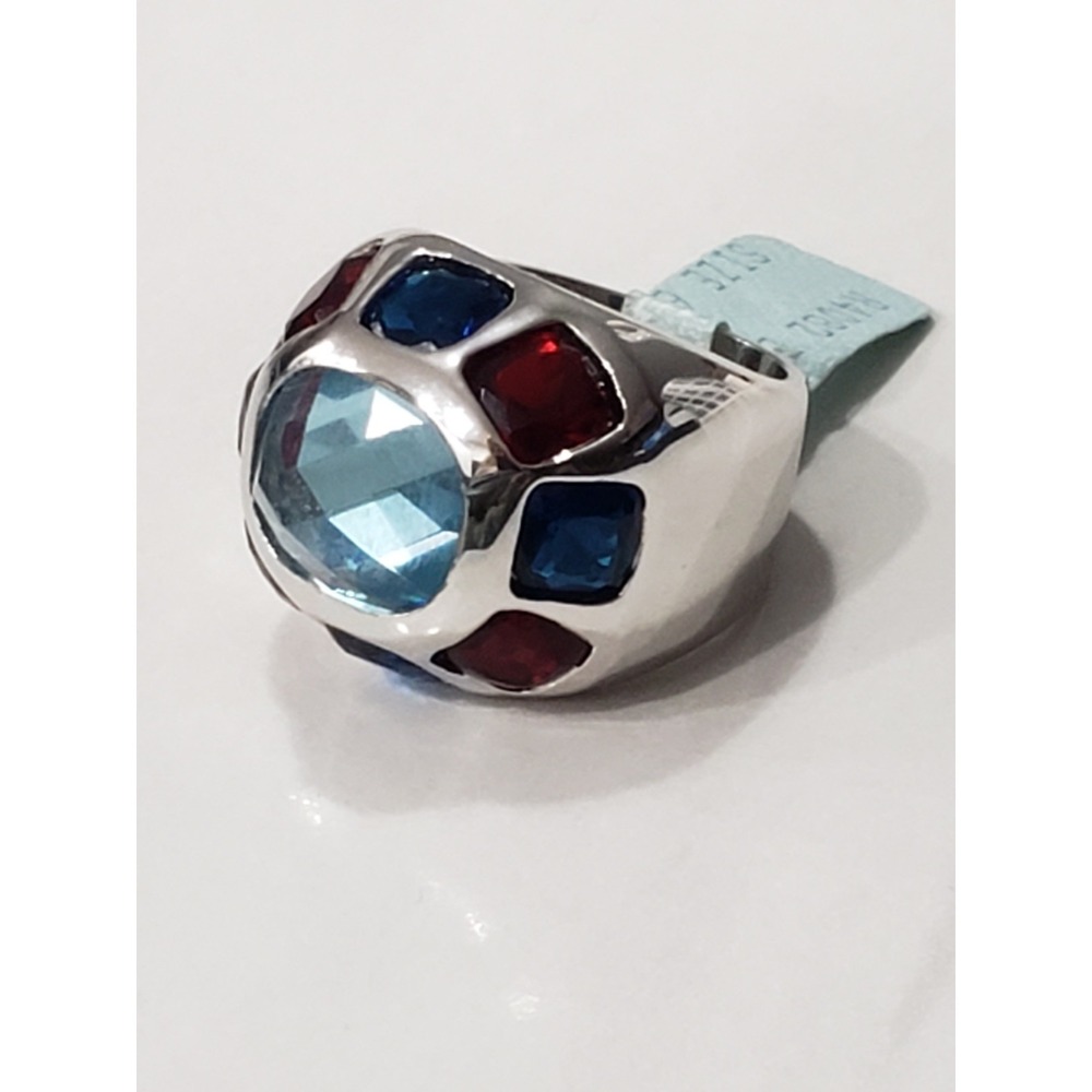 NEW Lauren G Adams SIZE 6 COCKTAIL RING mens womens statement blue red champion